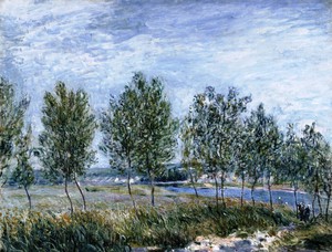 Alfred Sisley, Poplars on a River Bank, Art Reproduction