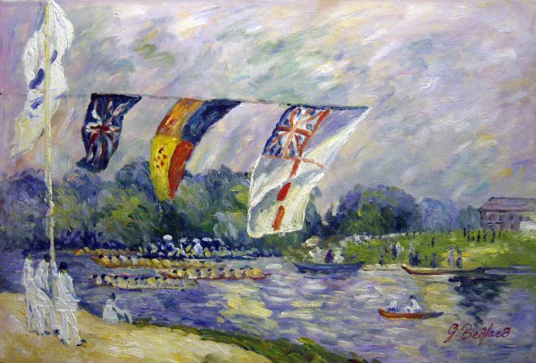 Regatta At Molesey. The painting by Alfred Sisley