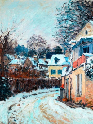 Alfred Sisley, Route a Louveciennes, Art Reproduction