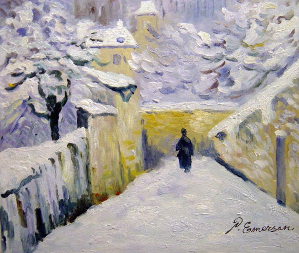 Snow In Louveciennes. The painting by Alfred Sisley