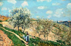 Alfred Sisley, Spring at Bougival, Painting on canvas