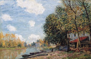 Alfred Sisley, The Banks of the Loing Moret, Painting on canvas