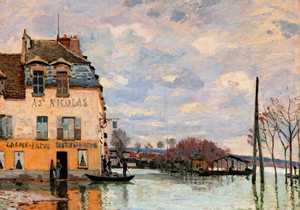 Alfred Sisley, The Flood at Port Marly, Art Reproduction