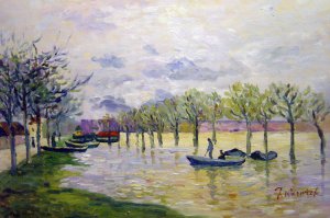 Reproduction oil paintings - Alfred Sisley - The Flood On The Road To Saint-Germain