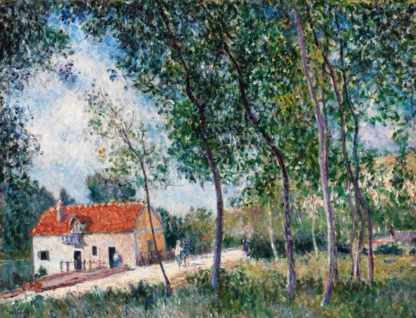 The Road from Moret to Saint-Mammes. The painting by Alfred Sisley