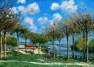 Alfred Sisley, The Seine at Bougival , Art Reproduction