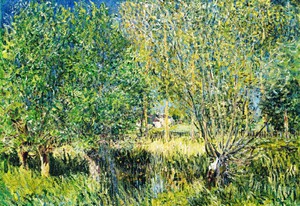 Alfred Sisley, Weiden am Ufer der Orvanne, Painting on canvas