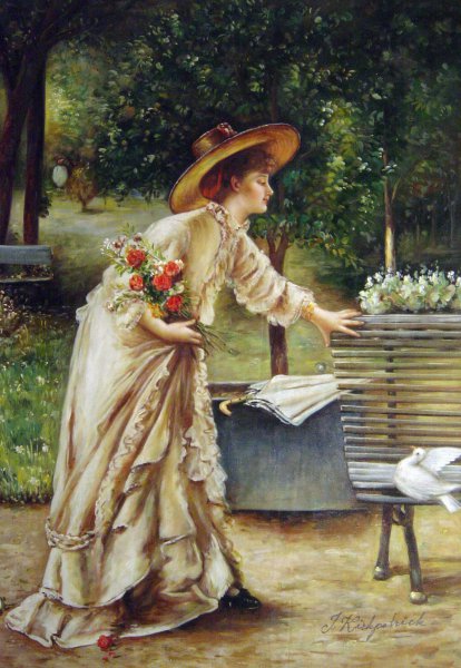 Afternoon In The Park. The painting by Alfred Stevens