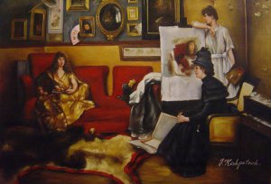 In The Studio, Alfred Stevens, Art Paintings