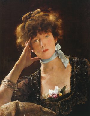 Alfred Stevens, Portrait of Sarah Bernhardt, Art Reproduction