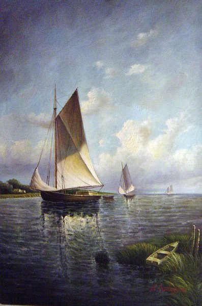 At Blue Point, Long Island. The painting by Alfred Thompson Bricher