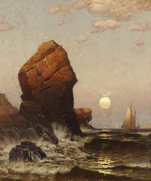 Seascape, Early Evening. The painting by Alfred Thompson Bricher