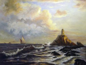 Alfred Thompson Bricher, The Lighthouse, Painting on canvas