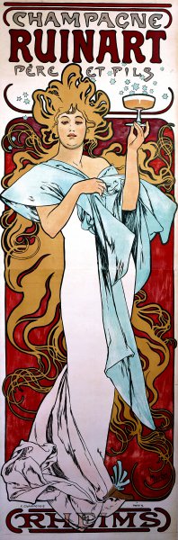 Reproduction oil paintings - Alphonse Mucha - Champagne Ruinart, 1896