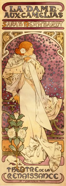 Alphonse Mucha, La Dame aux Camelias, 1896 , Art Reproduction