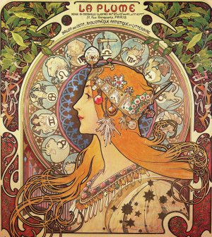 Famous paintings of Vintage Posters: La Plume (Zodiac), 1896