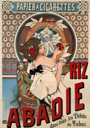 Famous paintings of Vintage Posters: Papier a Cigarettes, 1896