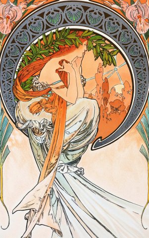 Alphonse Mucha, Poetry, 1898, Painting on canvas