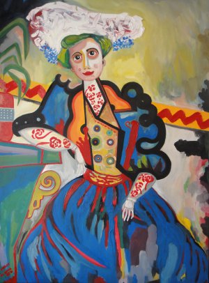 Amadeu De Sousa Cardoso, Amadeo's Wife, Painting on canvas