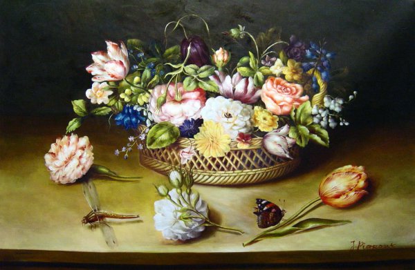 Flower Still Life. The painting by Ambrosius the Elder Bosschaert