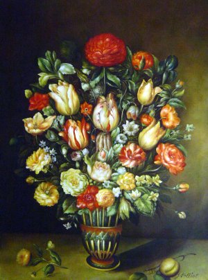 Ambrosius the Elder Bosschaert, Still Life Of Flowers, Painting on canvas