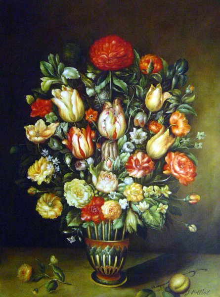 Still Life Of Flowers. The painting by Ambrosius the Elder Bosschaert