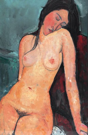 A Seated Nude Art Reproduction