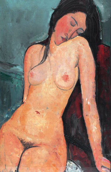 A Seated Nude. The painting by Amedeo Modigliani