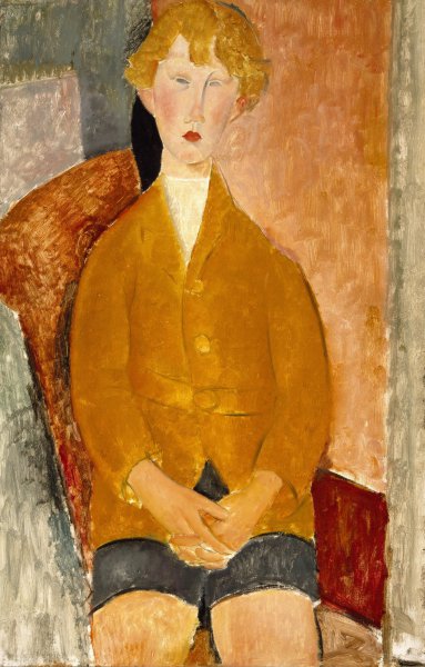 Boy in Short Pants. The painting by Amedeo Modigliani
