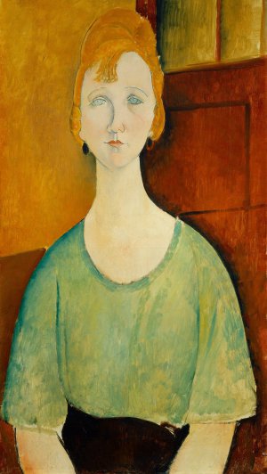 Amedeo Modigliani, Girl in a Green Blouse, Painting on canvas