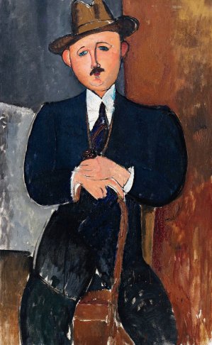 Homme Assis, Amedeo Modigliani, Art Paintings