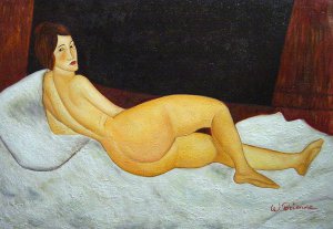 Lying Nude, Amedeo Modigliani, Art Paintings