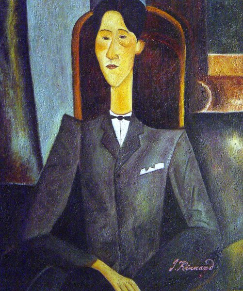 Portrait of Jean Cocteau. The painting by Amedeo Modigliani