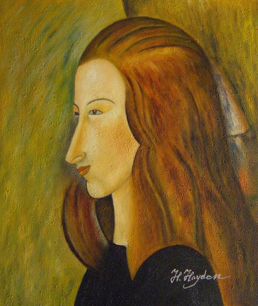 Portrait Of Jeanne Hebutern. The painting by Amedeo Modigliani