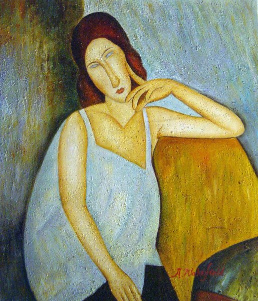 Portrait Of Jeanne Hebuterne. The painting by Amedeo Modigliani