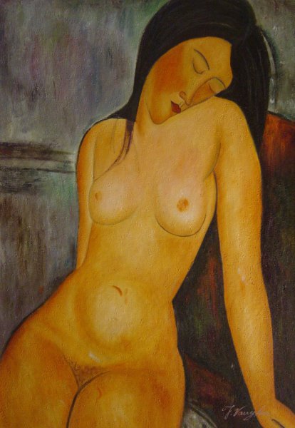 Seated Nude. The painting by Amedeo Modigliani