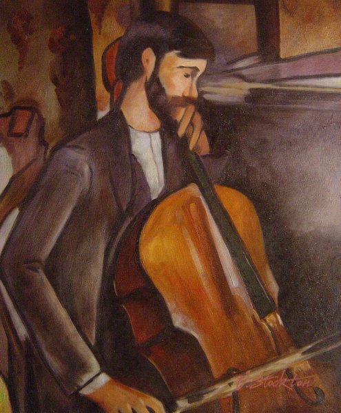 A Cellist. The painting by Amedeo Modigliani