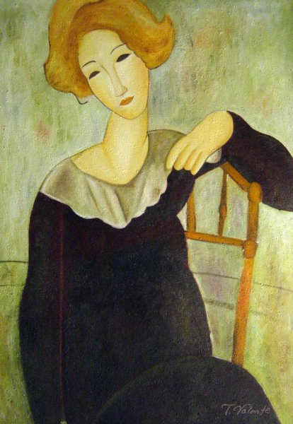 Woman With Red Hair. The painting by Amedeo Modigliani