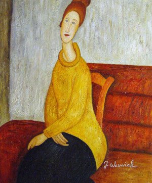 Yellow Sweater, Amedeo Modigliani, Art Paintings