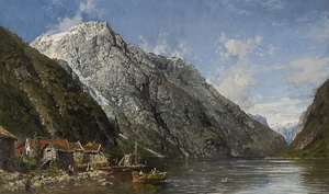 Anders Askevold, By the Valley in Naerofjord, Art Reproduction