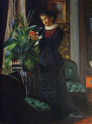 Famous paintings of Women: Arranging Flowers At A Window
