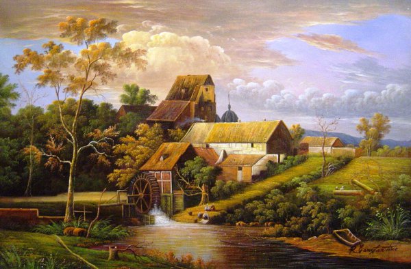 Erftmuhle. The painting by Andreas Achenbach