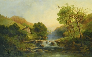 A River in Summer, Andrew W. Melrose, Art Paintings