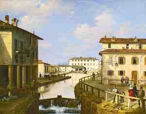 Reproduction oil paintings - Angelo Inganni - The Naviglio from the Bridge of San Marco