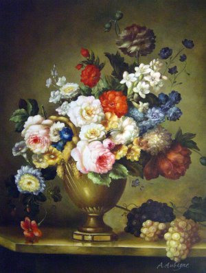 Anne Vallayer-Coster, Flowers And Fruits, Painting on canvas