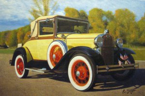 Famous paintings of Still Life: Antique Ford Model A Car