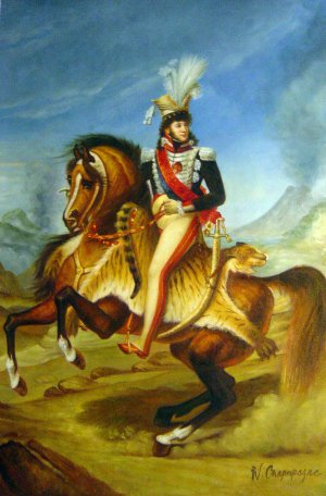 Antoine-Jean Gros, Equestrian Portrait Of Joachim Murat, Painting on canvas