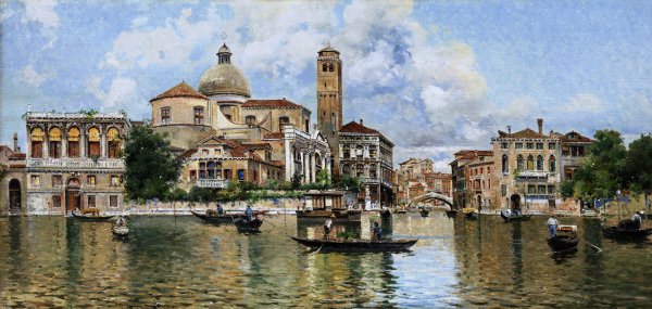 Vedute of Venice. The painting by Anton Maria de Reyna-Manescau 