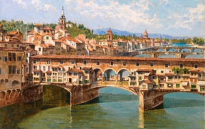 Reproduction oil paintings - Antonietta Brandeis - At Ponte Vecchio, Florence