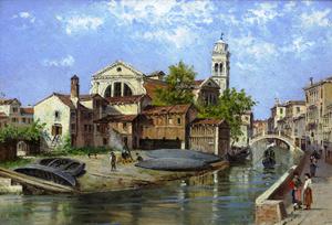Antonietta Brandeis, By the Venetian Canal, Painting on canvas